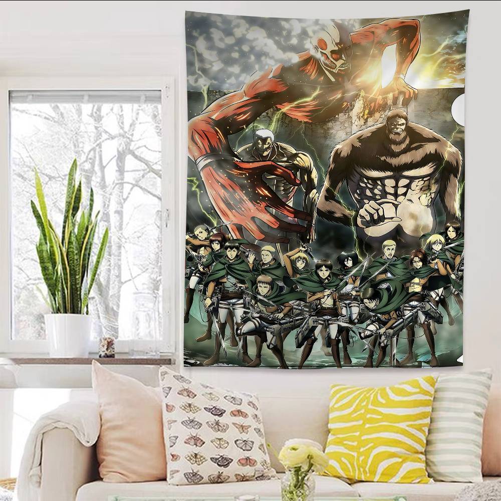A-Attack On Anime T-Titanes Tapestry Art Printing Japanese Wall Tapestry Anime Wall Hanging Home