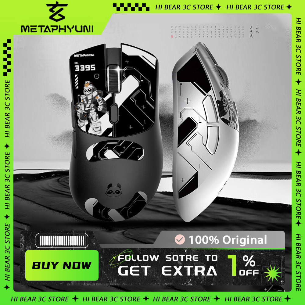 Metapanda P1 Wireless Mouse 4K PAW3395 Sensor Nordic 52840 Chip Three Mode FPS Gaming Mouse 500mAh