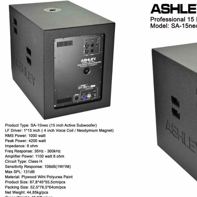 SPEAKER SUBWOOFER ACTIVE ASHLEY 15INCH SA15NEO / SA-15NEO ORIGINAL