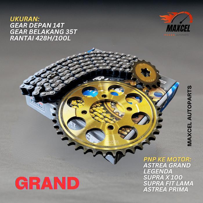Gear Gir Set Paket Astrea Grand Legenda Astrea Prima 14T 35T 428H 100L Motorcycle