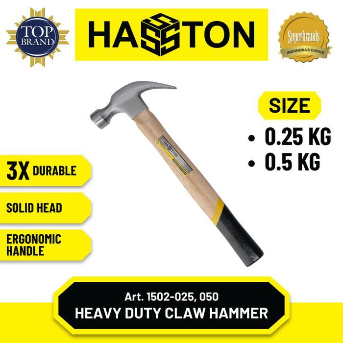 v Hasston Hammer Kambing Gg. Kayu / Heavy Duty Claw Hammer (1502)