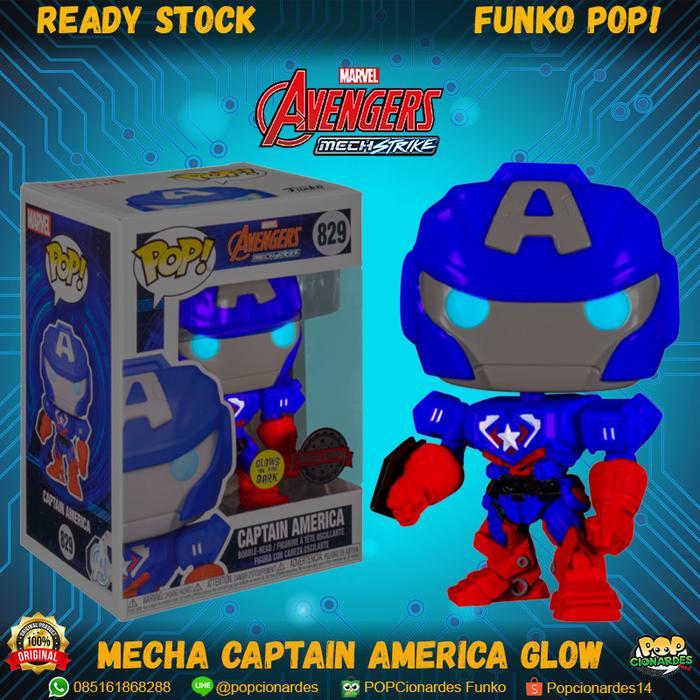 Funko POP Marvel Avengers Mech Strike - Captain America Mech Glow #829