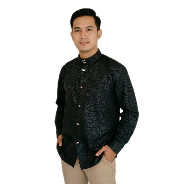 Kemko Sultan Kemeja Koko Atasan Kancing Jepret Muslim Baju Pria