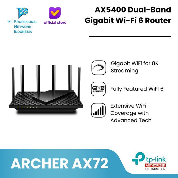 TP-LINK ARCHER AX72 AX5400 DUAL BAND GIGABIT WIRELESS WIFI 6 ROUTER