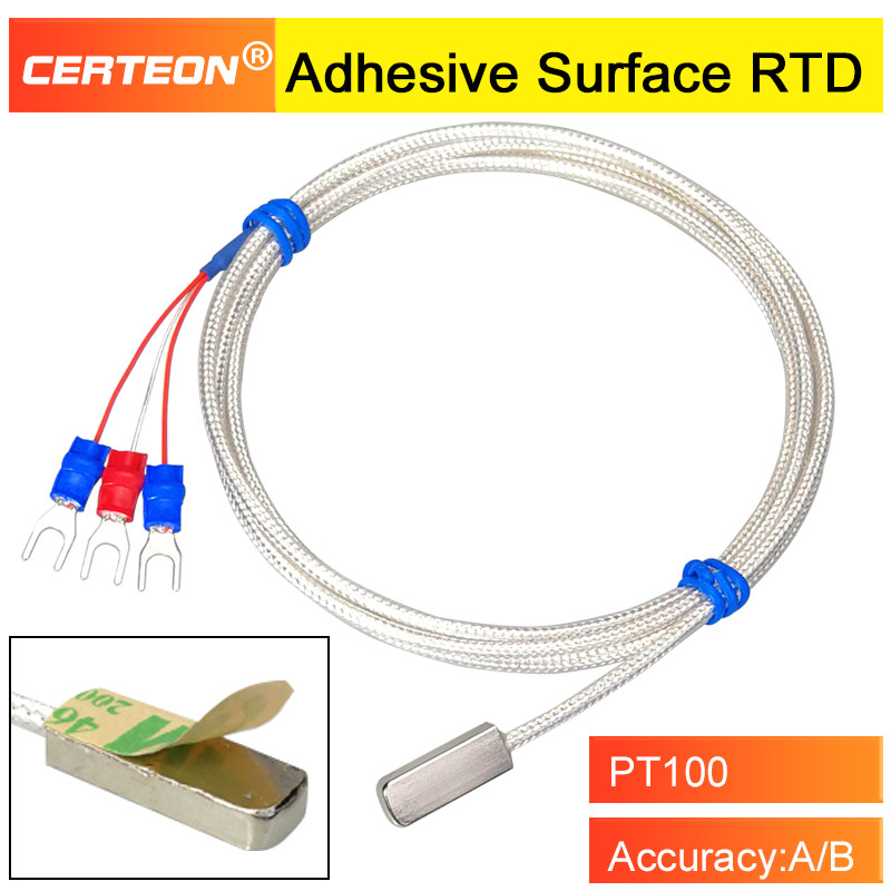 PT100 Surface Temperature Sensor Adhesive Temperature Probe High Temperature Stick-on RTD Sensor