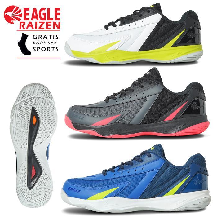 Sepatu Badminton Eagle Raizen Warna Putih Original Sepatu Bulu Tangkis Eagle