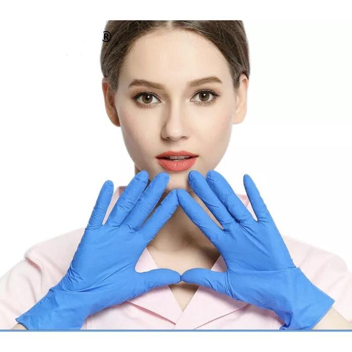 Best Seller Sarung Tangan Lateks 100% Asli Bebas Serbuk Karet Nitril 100Pcs Elastis Nyaman