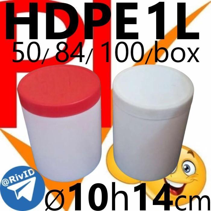 1Box Toples Hdpe 1L Jar 1 Liter Tabung 1000 Ml Pot Lem 1Kg 1000Ml