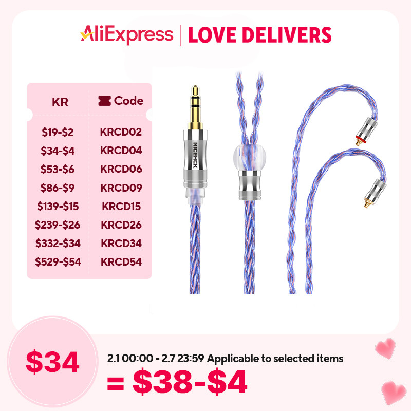 NICEHCK SpaceCloud Flagship 6N Litz Silver Plated OCC+7N OCC Mix Coaxial Earphone Cable