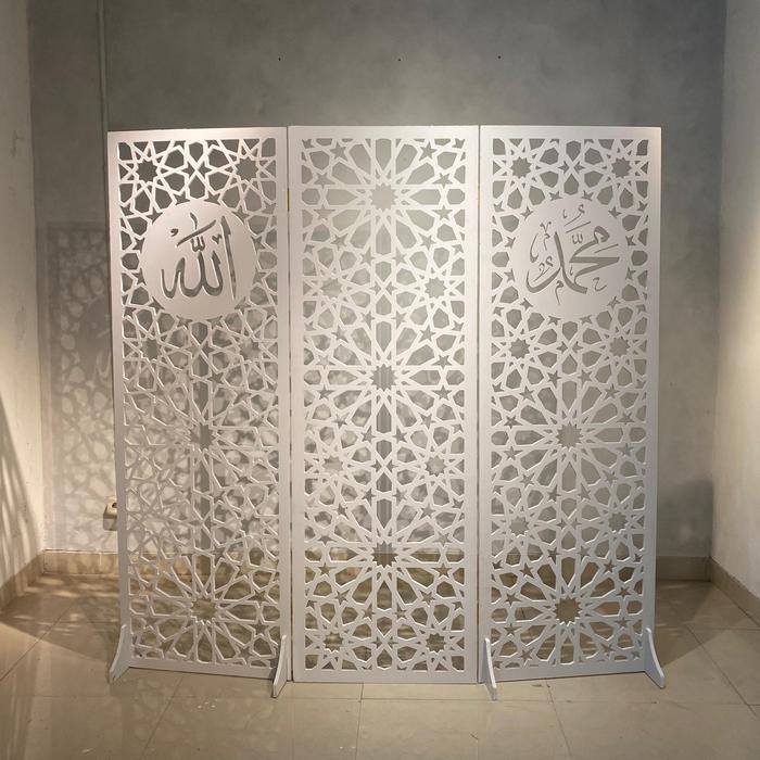 Sekat Pembatas Ruangan Mushola / Masjid Pembatas Shaf, Partisi Mushola, Sketsel Masjid Pvc Premium,