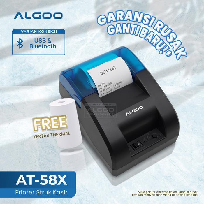 ALGOO Printer Thermal Bluetooth Cetak Struk Nota