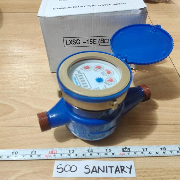 Water Meter 1/2" Senso Besi - Meteran Air Pengukur Arus Air Lxsg - 15E
