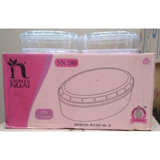Murah!!! Toples Kue Kering Oval Nuai 500 Gram Sn 588 / Toples Nuai Oval 500 Gr