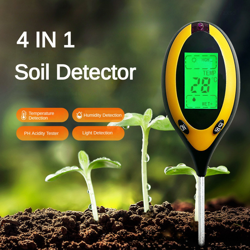 Soil PH Tester 4 in 1 PH Light Moisture Acidity Tester Detector Flowers Soil Moisture Meter Sensor P