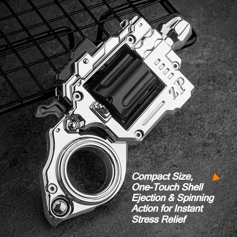 Fidget Spinner Revolver EDC Alloy Mini Gun Toy Metal Collectible Ring Gun for Stress Relief Fun