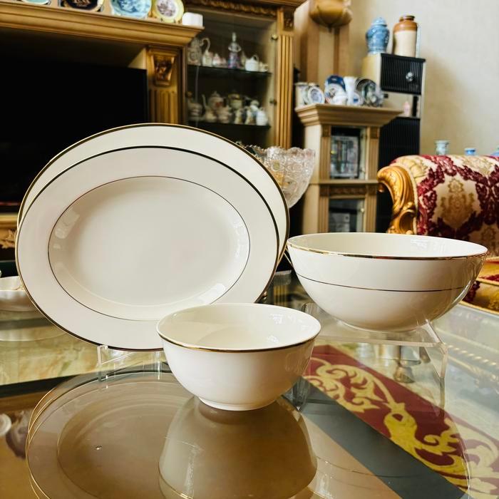 Mangkok Plate Oval Saint James Cameo Gold Mewah Cantik