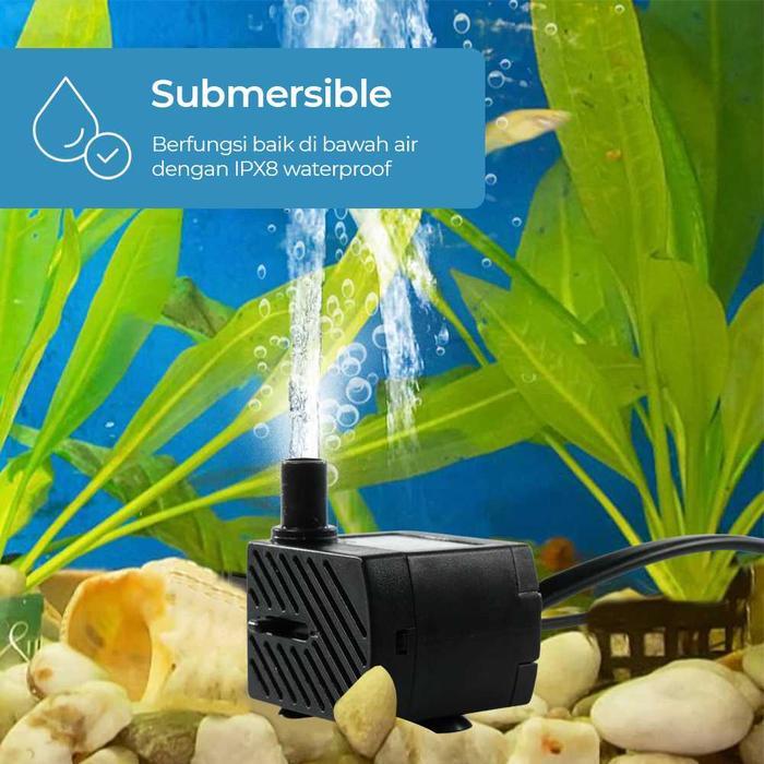 Pompa Celup Aquarium Kolam 3 4 5 Watt Mini Water Pump Submersible 220V Eu Plug