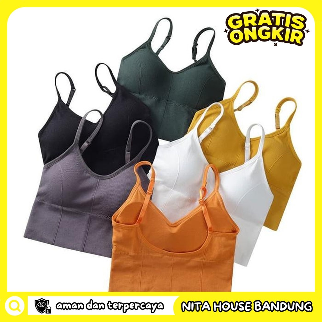 SPORT BRA PUSH UP SEAMLESS SENAM JOGGING YOGA PRIVASI AMAN