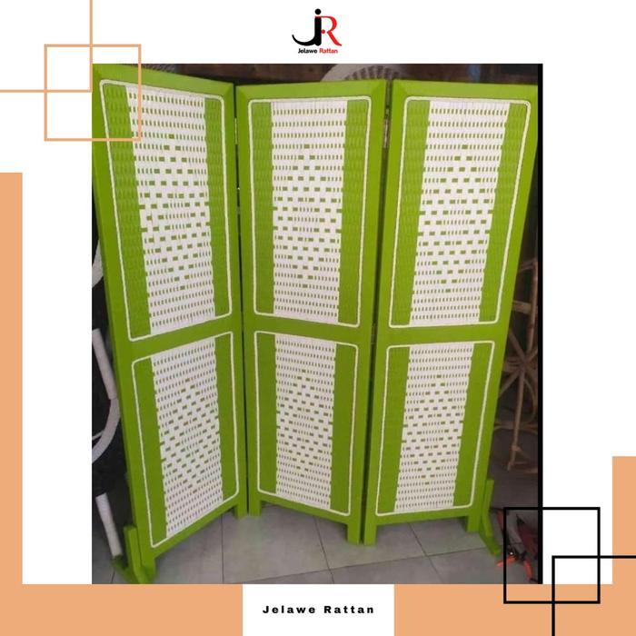 Sketsel Partisi Penyekat Skat Ruangan Rotan Sintetis Furniture Kayu Pintu