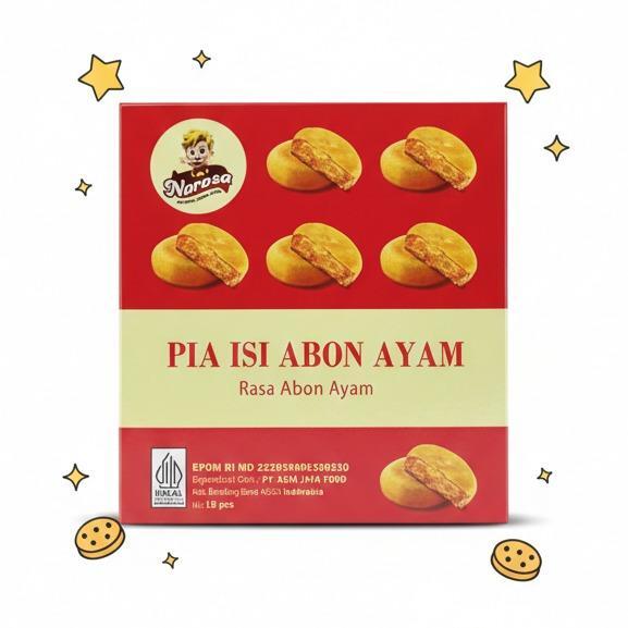 Bakpia Isi Abon Ayam 10 Pcs / Box Rasa Abon Ayam Pia Narosa