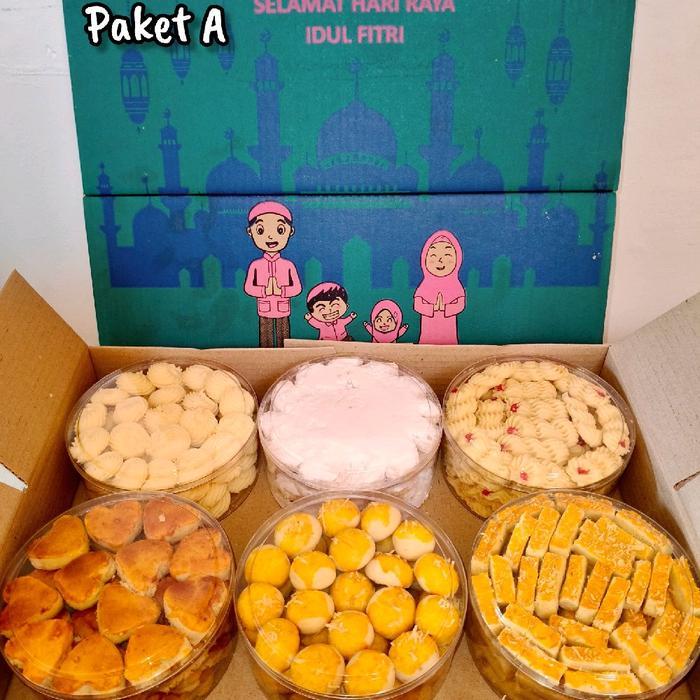 PAKET KUE KERING LEBARAN 1 Box isi 6 Toples
