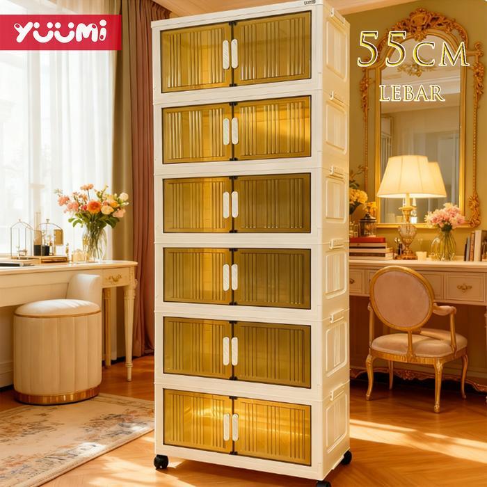 Informa - YUUMI55cm Lemari Plastik Susun Besar - Lemari Plastik Lipat Multilapis - Lemari