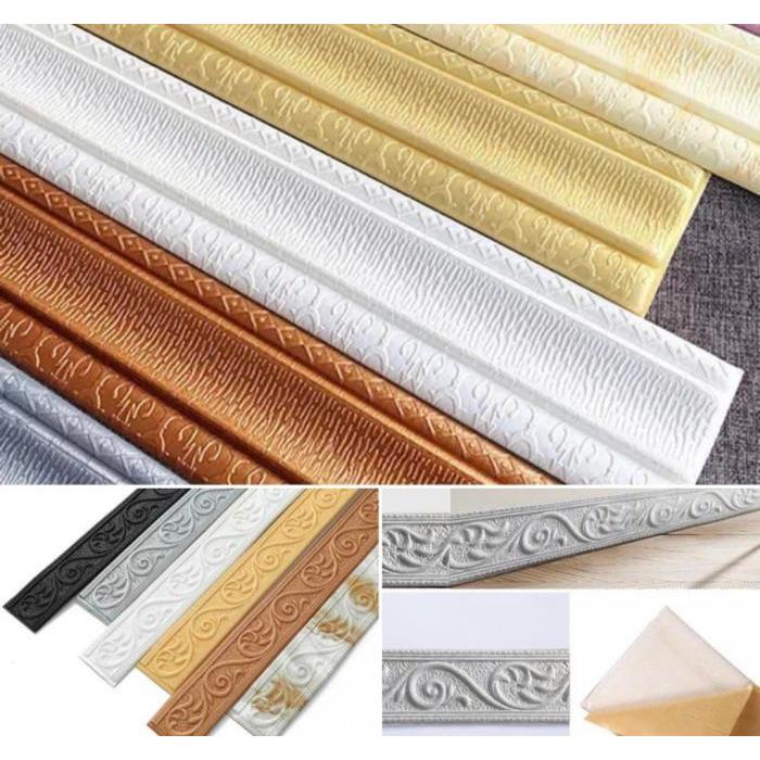 "New" PROMO Wallpaper List 3D Foam Dinding Wall Border Lis Foam Stiker Dekorasi 230CM