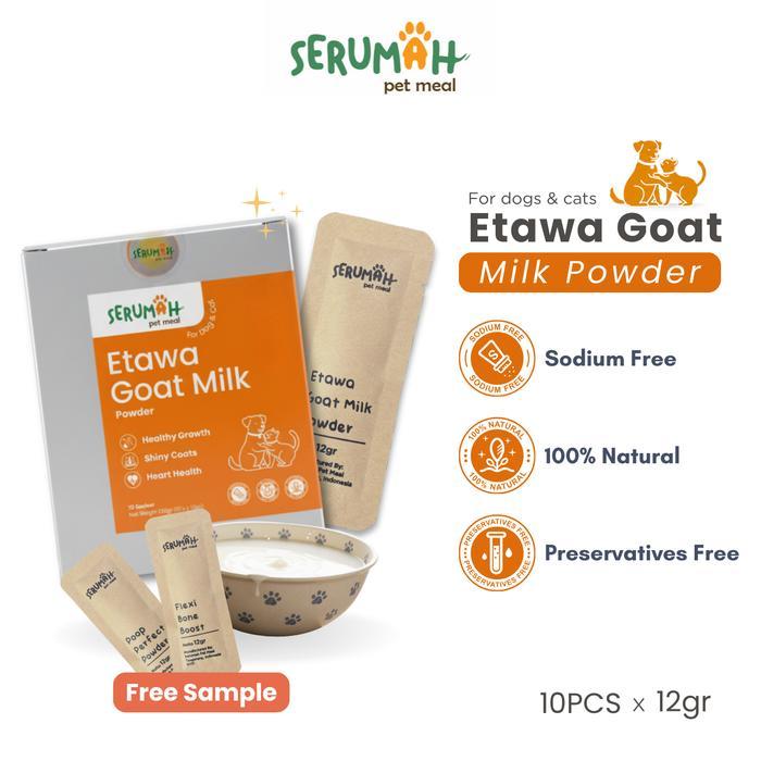 Baru Serumah Etawa Goat Milk Powder / Susu Kambing Etawa 1 Box (10 x 12gr) - For Dog / Anjing & Cat
