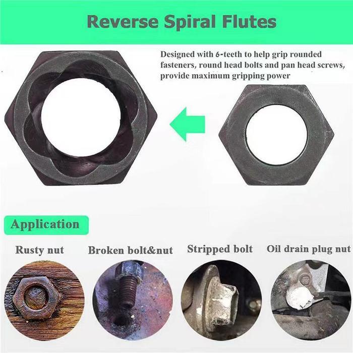 "New" 10 13 14 PCS Alat Pembuka Baut Mur Rusak 9mm-19mm Set Kunci Ring pass Damage