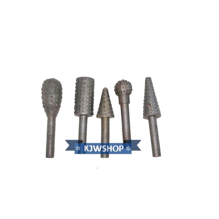 Mata Bor Kayu Set 5 pcs Rotary Rasp Set 5Pcs Mata Bor Gerinda Ukir Kayu Rasp Set Woodworking Rotary