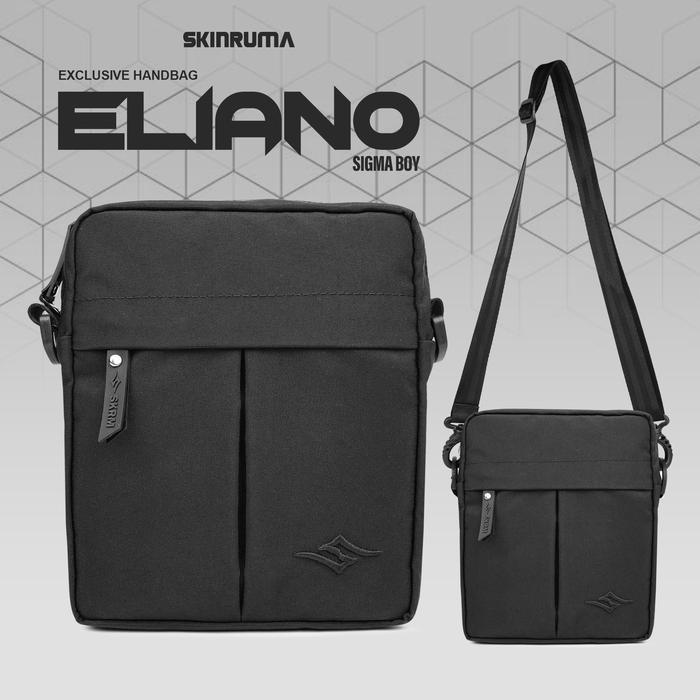 Aerostreet - Waistbag Tas Bahu Pria Eliano Exclusive Black / Sling Bag Pria / Tas Selempang Pria