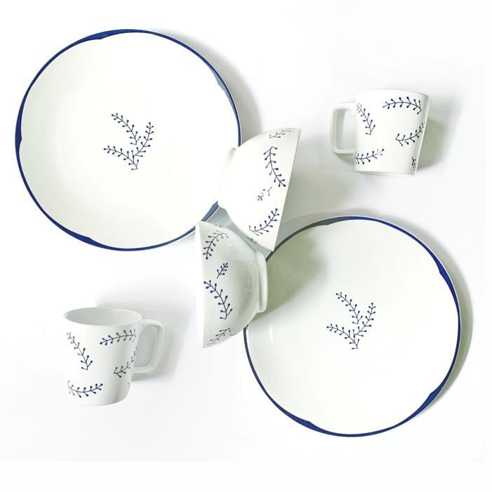 ANGEL BLUE DINNER SET 2 DINNER PLATE 2 MUG 2 BOW