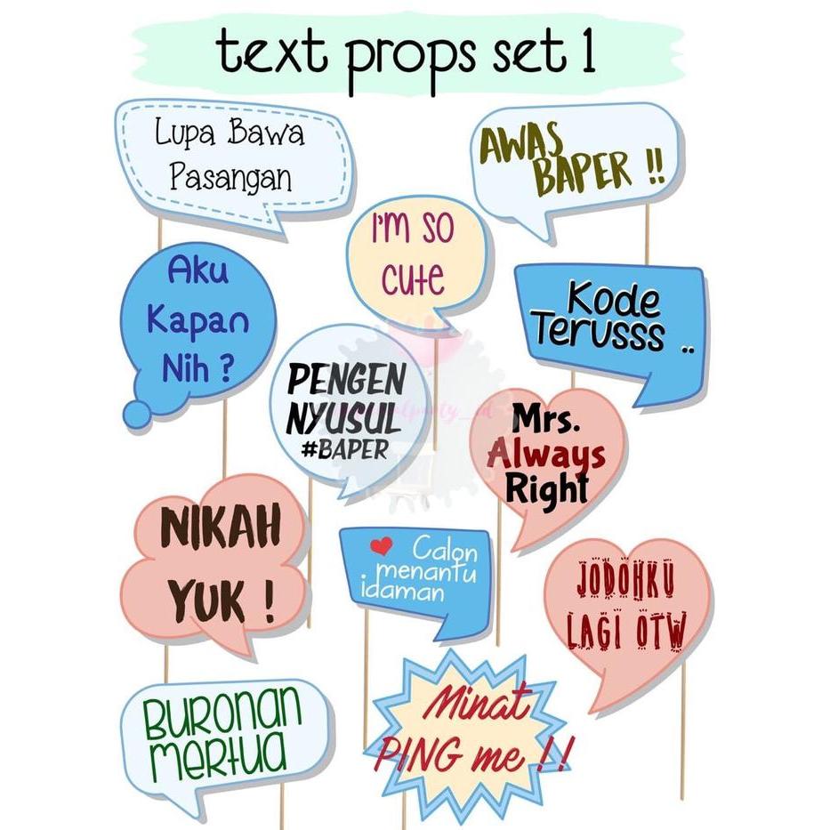 Props Photobooth Foto Bridal Shower Wedding Nikah Text