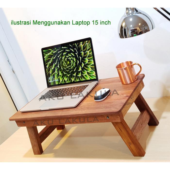 PR0M0 MEJA LIPAT LAPTOP LESEHAN SERBAGUNA KAYU MERANTI EDISI SPESIAL-EDIVER G00D QU4LITY