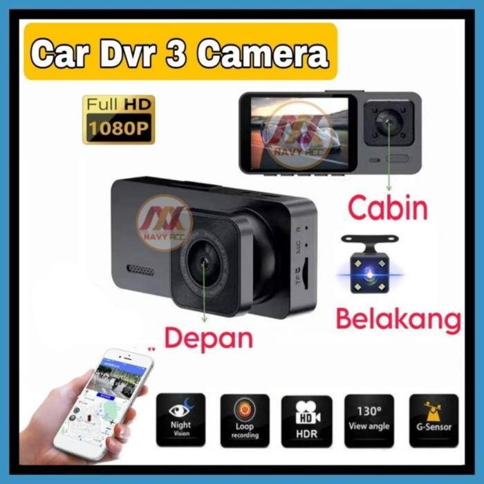 KAMERA MOBIL PRAKTIS KAMERA MOBIL 3 KAMERA FULL HD LAYAR 2IN DVR MOBIL DASHCAM S103 REKAM OTOMATIS