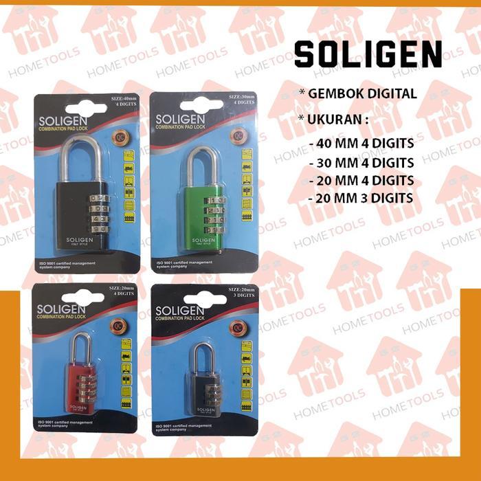 TAS LIPAT GEMBOK DIGITAL PIN DAPAT DIUBAH SOLIGEN GEMBOK KOPER ALUMINIUM KAPASITAS BESAR