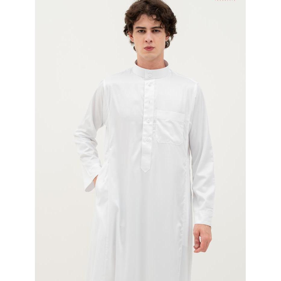 Al Haramain Jubah / Gamis Pria Anak / Remaja & Dewasa Viet Polos / Jubah Al Haramain Putih Hitam