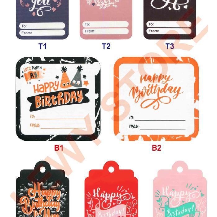 Hang tag ulang tahun, happy birthday, Hang Tag Happy Birthday,ucapan thank you Card