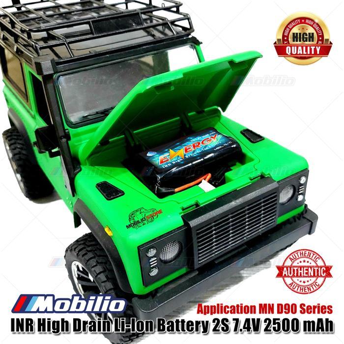 BATERAI INR LI ION 7.4 VOLT 2500 MAH HIGH DRAIN RC MINI BATTERY