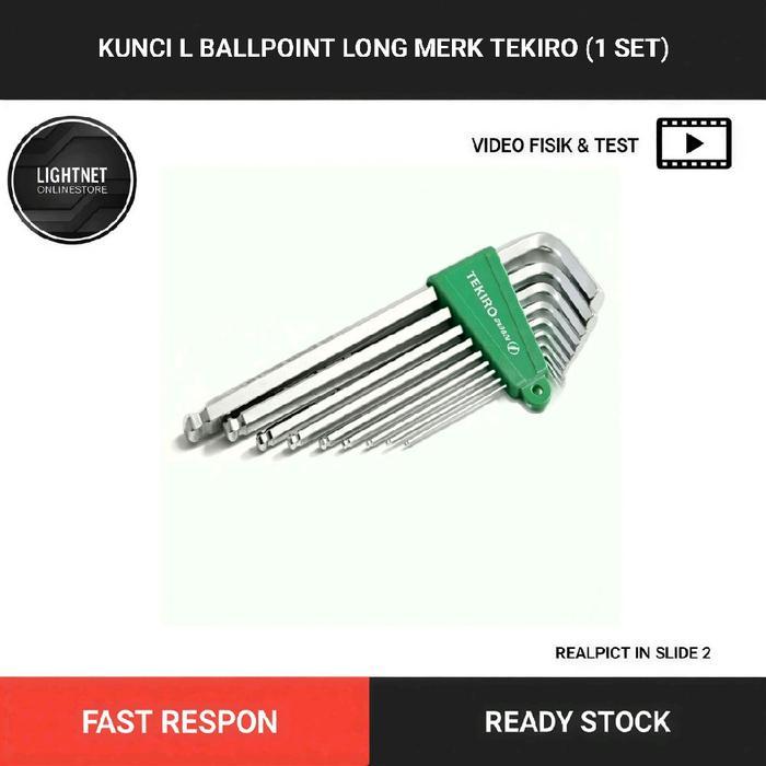 Kunci L Ballpoint Long Merk Tekiro (1 Set)