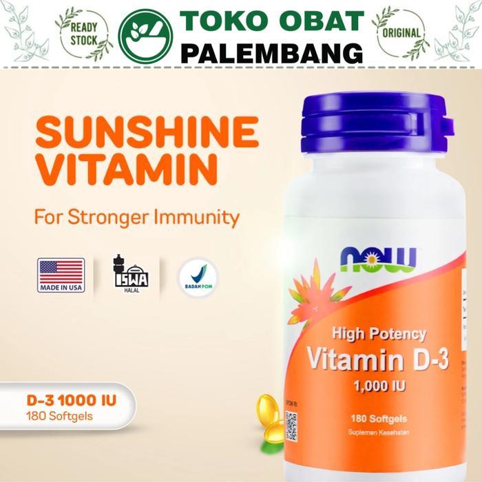 NOW HIGH POTENCY VITAMIN D3 1000IU 180 SOFTGEL NOW SUPPLEMENTS NOW FOODS VIT D-3 1000 IU SISTEM IMUN