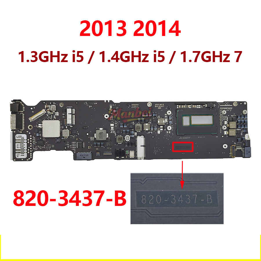 2013 2014 2015 2017 Compatible Laptop Logic Board For Macbook Air 13" A1466 Motherboard i5 i7 4GB