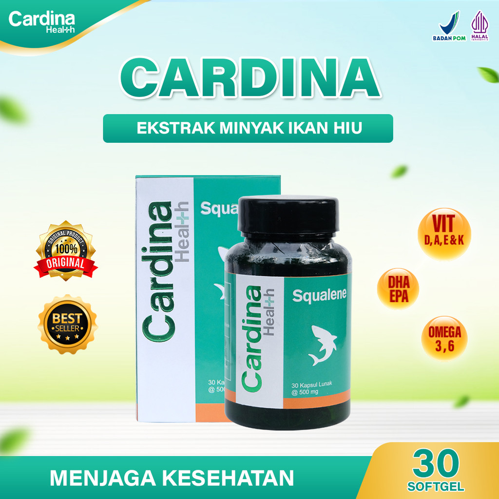 CARDINA SQUALENE Obat Bengkak Varikokel Hidrokel 30 Kapsul Squalene Gelatine