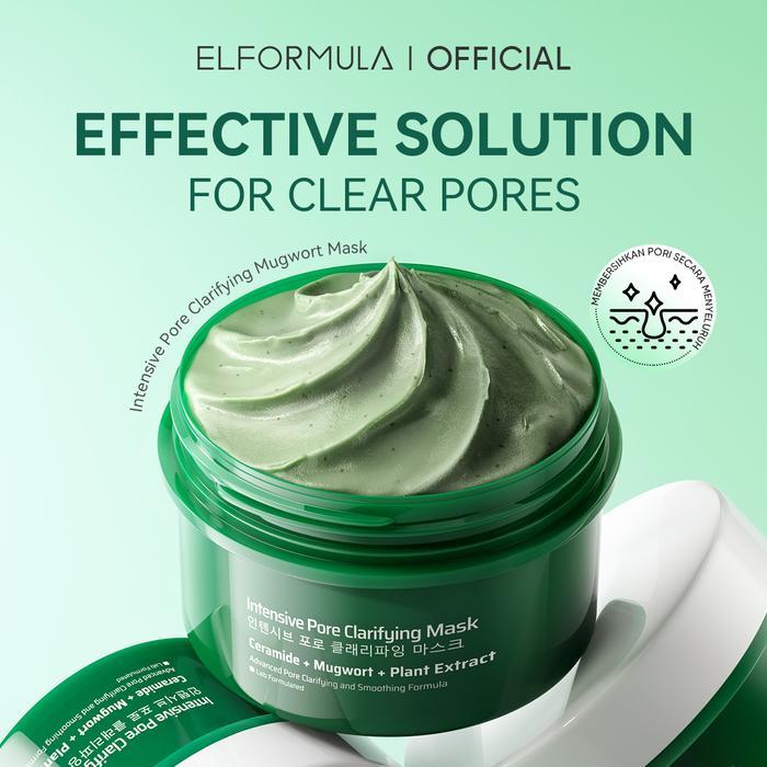 Elformula Intensive Pore Clarifying Mugwort Mask - Clay Mask Mud Mask Acne Masker Wajah Kering Clay