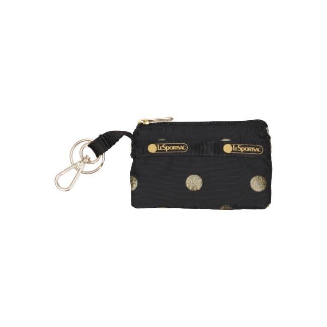 LeSportsac ZIP CARD HOLDER In GOLD GLITTER DOTS L3005HE69W25