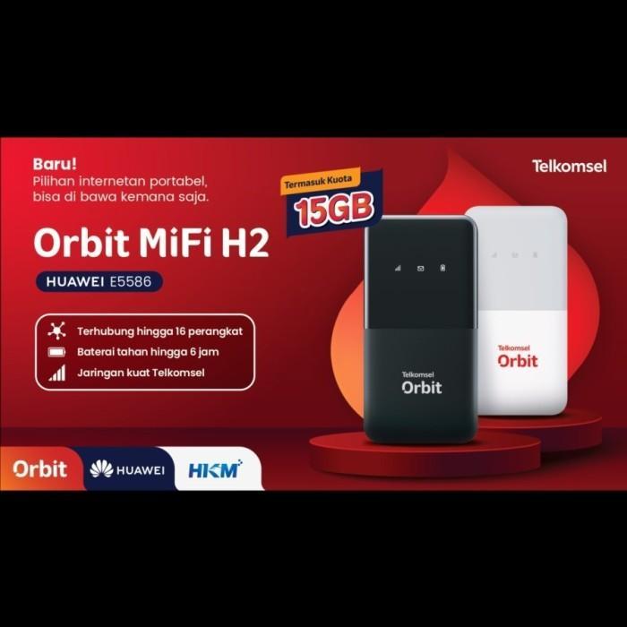 Terbaik Best Quality 100% Original Telkomsel Orbit Mifi H2 Huawei E5586 Modem Wifi Mifi Portable