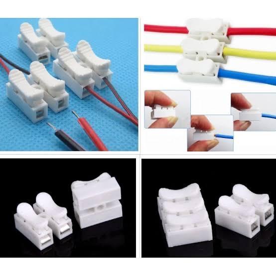 * quick cable wire connector 2 pin / 3 pin terminal sambungan klip jepit