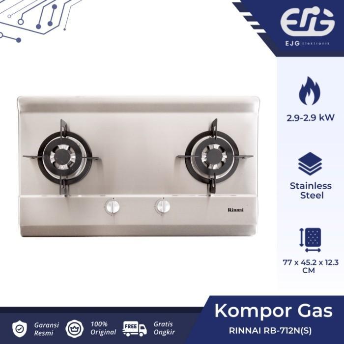Kompor Tanam 2 Tungku Stainless Rinnai RB 712NS 712 NS RB712NS