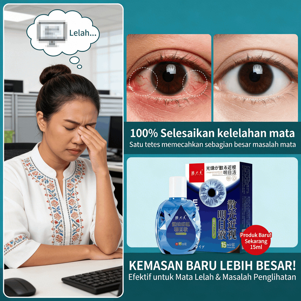 3PCS Advanced Eye Care Brightening Liquid Moisturizing Eye Drops with Vitamin E Mata Kering dan Kata