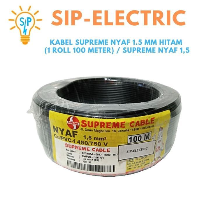 Kabel Supreme Nyaf 1.5 Mm Hitam (1 Roll 100 Meter) / Supreme Nyaf 1,5